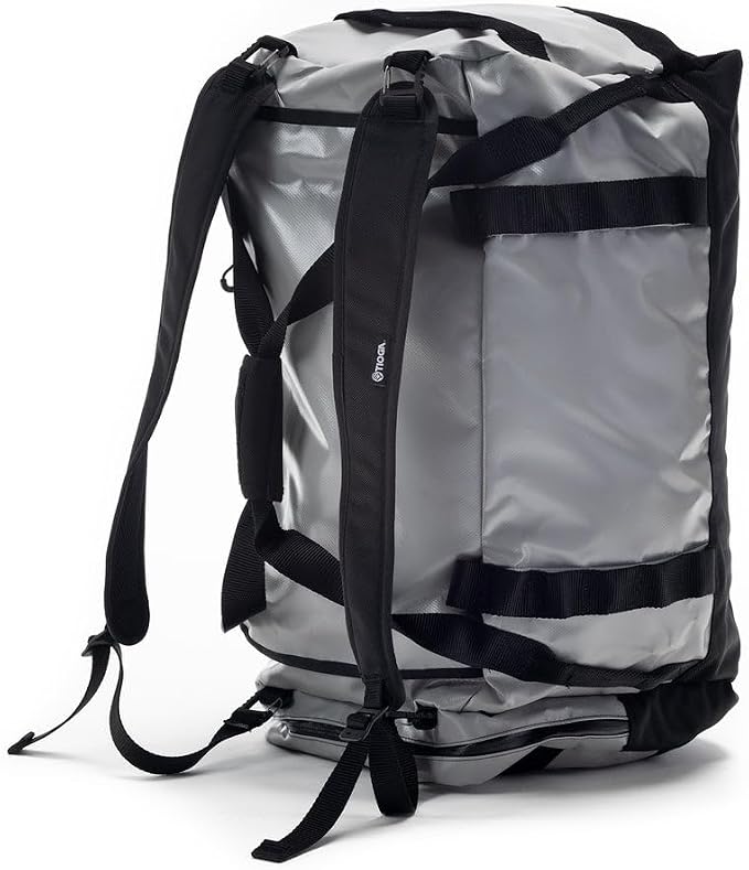 TIOGA Venture Outdoor Duffel Bag with Backpack Straps, Weather Resistant, Rugged Construction, Gear Hauling for Outdoor Adventures, Medium / 50L, Grey