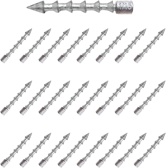 Reaction Tackle Nail Weights for Bass Fishing - Insert Pencil Sinkers for Wacky Rig, Neko Rig and Soft Plastic Lures - Freshwater and Saltwater - 25-Pack
