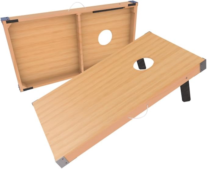 Cornhole Set - 4ftx2ft Regulation Size Outdoor Bean Bag Toss with 8 Bags Included - Yard Games for Ages 14 Years Old and up by Trademark Games (Blue, Red, Tan)