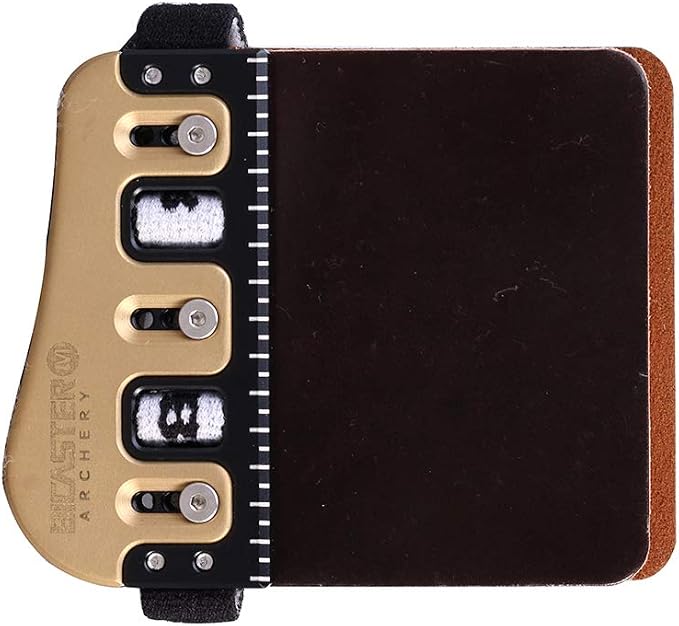 BICASTER Barebow Finger Tabs Cordovan Leather + Brass Plate - Left Hand