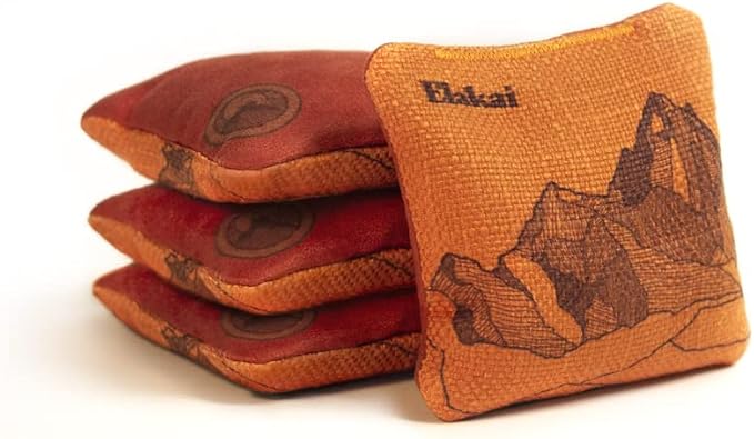 Elakai Cornhole Bags All Weather Dual Sided Slick and Stick Travel Size and Weight Set of 4 Travel Size 4 in x 4 in