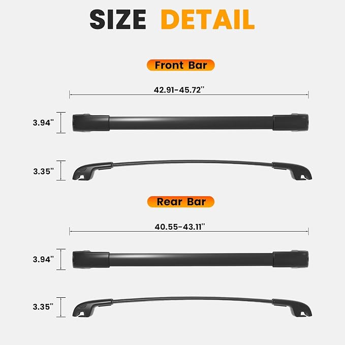 300lbs Lockable Roof Rack Cross Bars Fit for Subaru Crosstrek 2024 2025 2026 (Not for Wilderness), Aluminum Heavy Duty Roof Rails Crossbar for Rooftop Cargo Bars Luggage Bike Kayak Racks