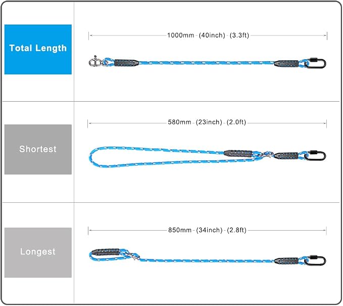 SELEWARE Tree Swing Rope Hammock Tree Straps Hanging Kit, Adjustable Rope Fast & Easy to Hang Hammock Chair Swing for Indoor Outdoor Tree Branch Camping Playground Accessories (Blue, 3ft, 2 Pack)