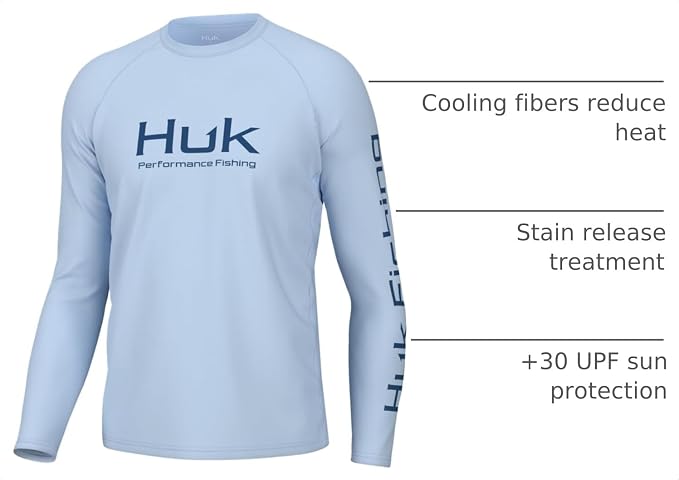 HUK Men's Pursuit Vented Long Sleeve Fishing Shirt (+30 UPF)