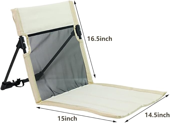 2 Pack Foldable Camping Chairs with Mesh Backrest,Ultra-Light Portable Beach Chairs with Carry Bag for Sunbathing Swimming Poolside Picnic Lawn Road Trips (Khaki)