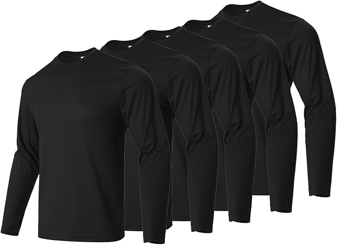 Mens Long Sleeve T-Shirts Casual Crew Neck Tee Shirt Summer Soft Running Swimming Cycling Fishing Tops