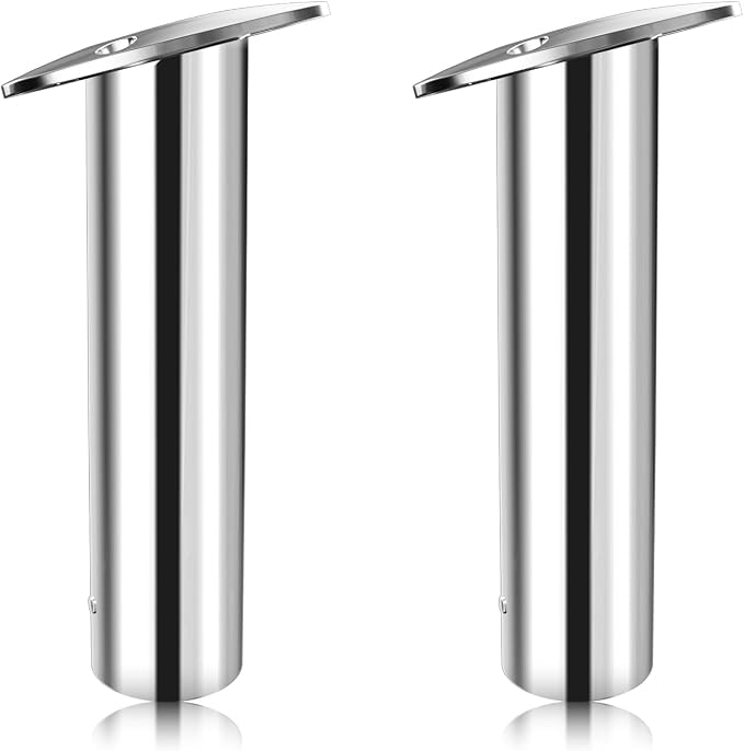 Fishing Rod Holder 2 Pack, 316 Stainless Steel 15/30/90 Degree Rod Holders for Fishing Boat, Flush Mount with Cap, Heavy Duty