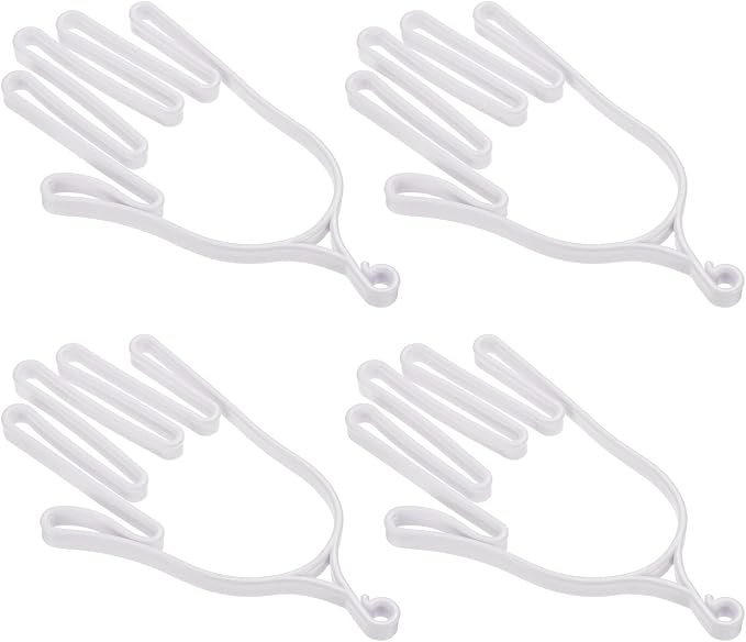 PATIKIL Golf Gloves Stretcher, 4 Pack Plastic Keeper Support Rack Holder Dryer Hanger Frame for Sports Gloves Maintenance, White