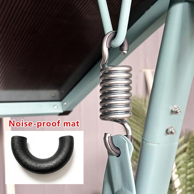 Outdoor Patio Swing Spring Hook 990lb Load Bearing Hammock Swing Accessories 5.04-inch Galvanized Hooks 2-Pack Straight Extended Springs with Noise-Reducing Pads