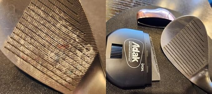 ADAK 2-in-1 Golf Club Cleaner & Groove Sharpener | Increase Backspin & Shot Accuracy | Diamond-Fused Elastomer Cleaning Tool | Perfect Golf Gift