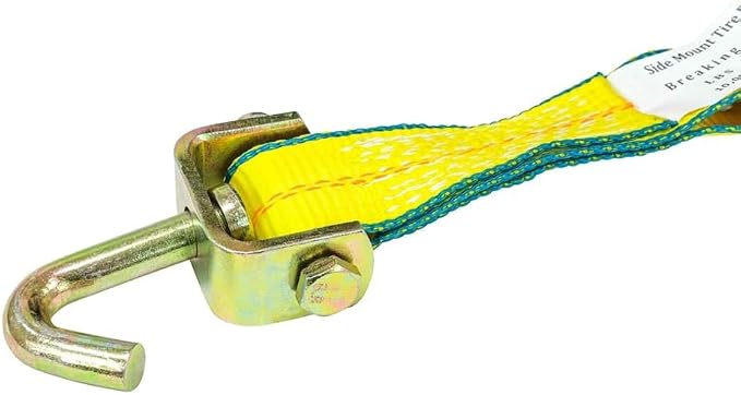 Mytee Products (8 Pack 2" x10' Lasso Ratchet Strap with J Finger Hook Wheel Net Auto Tow Towing Car Hauler Down