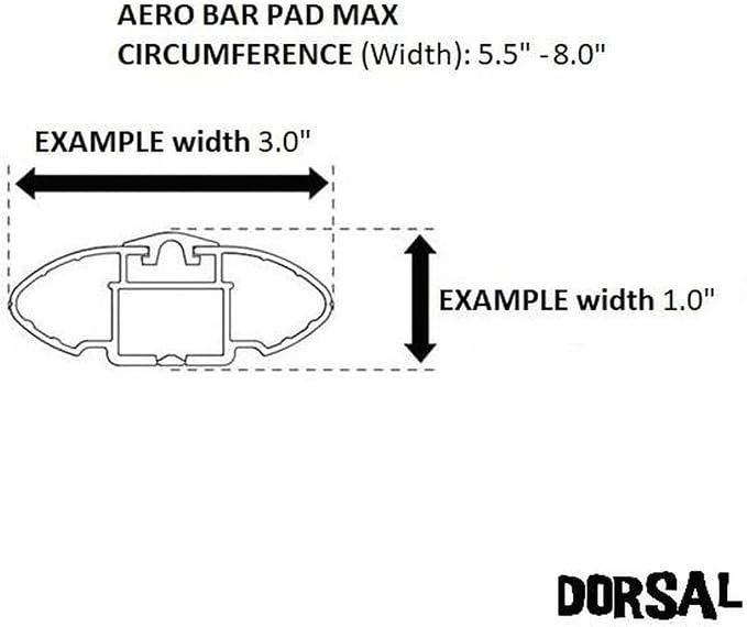 DORSAL Aero Roof Rack Pads for Factory (Narrow) Crossbars - Pack of 2 for Surfboards Kayaks Sups Snowboards Polyester 20" Inch OEM Aero Bars Black