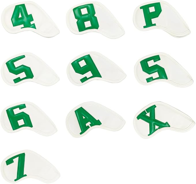 Scott Edward Golf Club Head Covers for Iron, 10 Pcs Leather Waterproof Material, Gradient Numbers Perfect for Mizuno Callaway, Ping, Taylormade, Cobra, Etc.