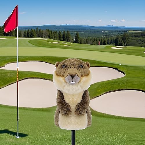 Cozion Golf Club Covers, Gopher/Sloth Golf Club Head Covers for Clubs, Novelty Realistic Headcover Animal Plush Golf Club Protector Gifts for Men/Women