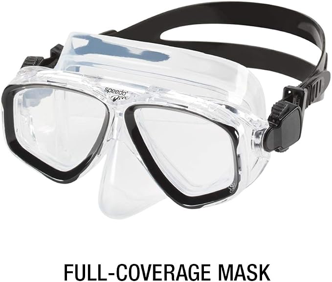 Speedo Unisex-Adult Swim Snorkel Dive Mask Anti-Fog with Nose Cover Adventure Series