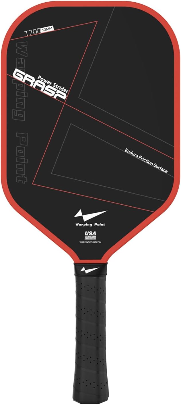 Warping Point Pickleball Paddle, Carbon Fiber Paddle with Endura Friction Surface, Polymer Honeycomb Core, Design for Ultimate Spin & Power, Large Sweet Spot & Contro, USAP Approved