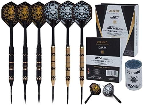 CUESOUL Jazz-Metal Luxury Steel Tip Darts Set 21g/24g/26g with AK5 Integrated Dart Flights