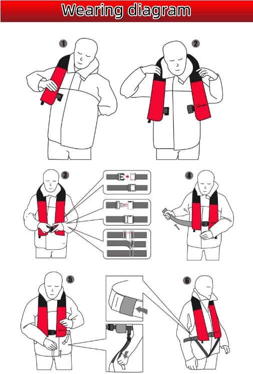 Automatic Inflatable Life Jacket,Preserver PFD for Adults,Life Vest for Adult,Supports Weight up to 330 pounds
