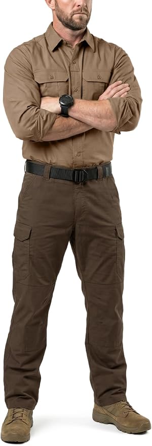 CQR Men's Long Sleeve Tactical Shirts, Ripstop Military Work Shirts, UPF 50+ Breathable Button Down Outdoor Hiking Shirt
