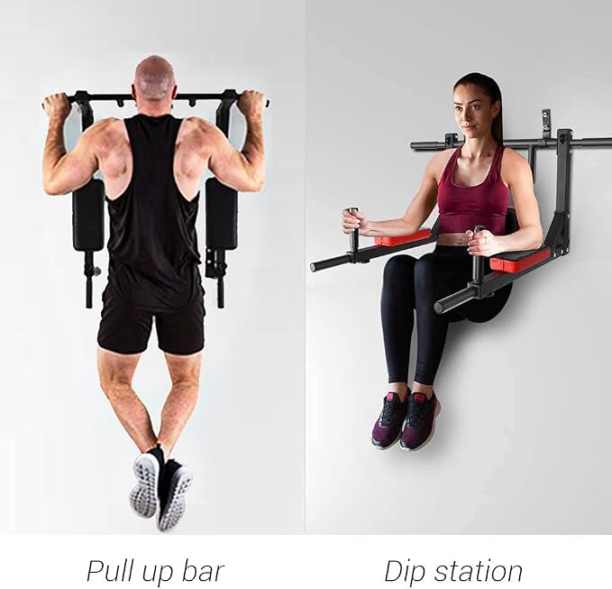 Wall Mount Pull Up Bar Wall Mounted Body Press Pull Up Bar Gym Chin-Up for Upper Body Workout