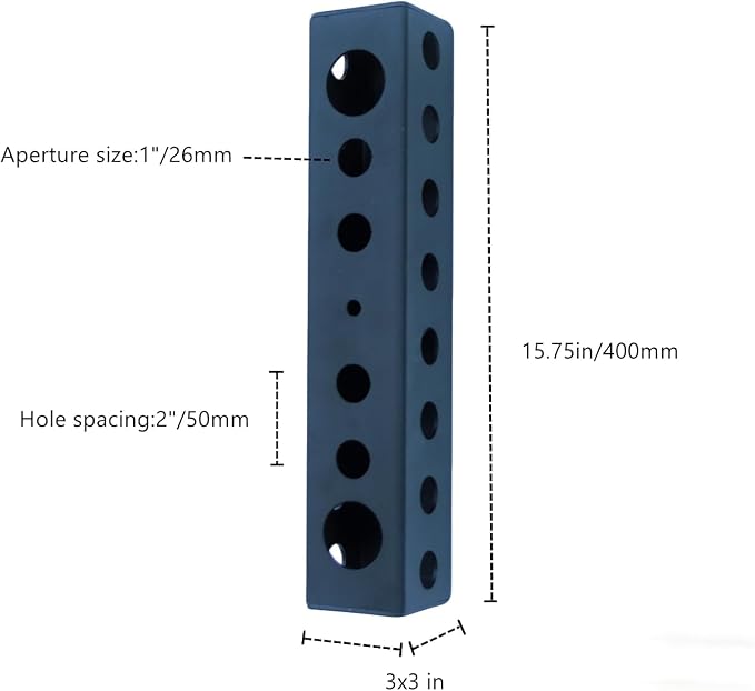 AHTAPFON Wall Storage Stringer,Wall-Mounted Storage Tube,Width 3x3" For Placement Weight Plate,Landmine Attachment, Resistance Bands,Save Space in Home Gym