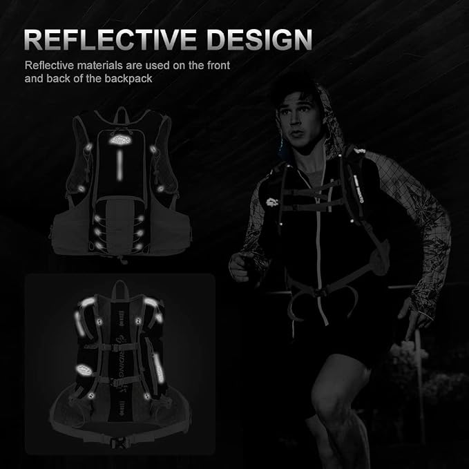 INOXTO Hydration Pack Backpack ，Water Backpack with 2L Leakproof Water Bladder, Running Hydration Vest for Man, Daypack for Cycling Motocross Climbing Trail Running