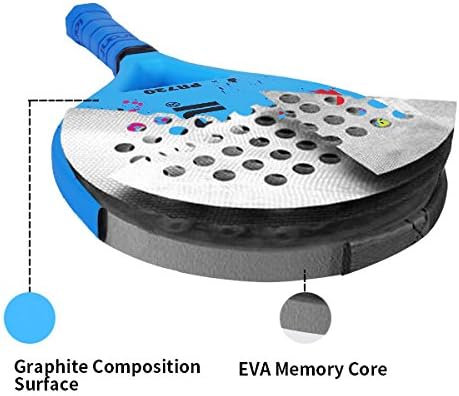 ianoni Beach Tennis Racket,Carbon Fiber Grit Face with EVA Memory Foam Core Beach Tennis Racket