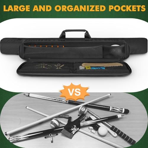 PEKREWS 2x2 Soft Cue Bag Black Grey & 1x1 Soft Pool Cue Bag Black Set