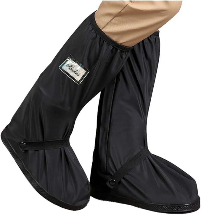 HLKZONE Waterproof Rain Boot Shoes Covers Foldable Reusable Slip Resistant Overshoes with Reflector for Women & Men