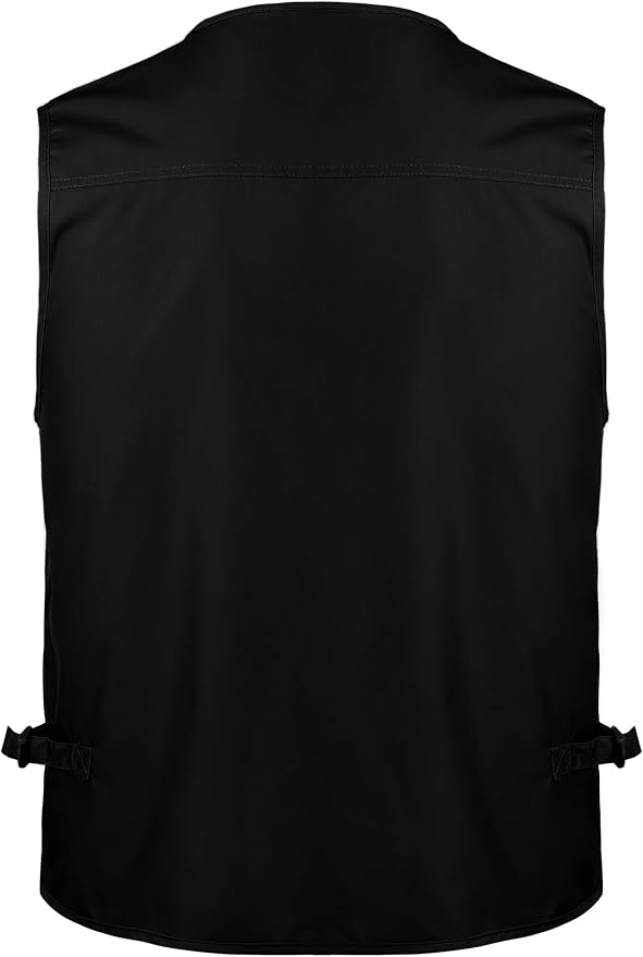 Flygo Men's Fishing Vest Utility Lightweight Outdoor Travel Safari Photo Cargo Vest with 16 Pockets