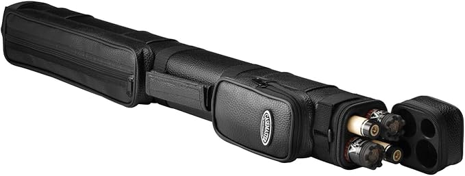 Casemaster by GLD Products Q-Vault Classic Billiard/Pool Cue Hard Case, Holds 2 Complete 2-Piece Cues (2 Butt/2 Shaft), Black