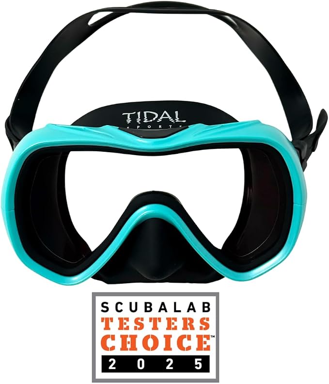Tidal Mask-Advanced Anti Fog Diving Mask for Scuba Diving, Snorkeling, Free Diving&Swimming. Wide-Angle Tempered Glass Single Lens.