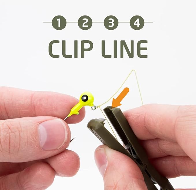 Fishing Knot Tying Tool/Jig Head and Hook Eyelet Grip/Line Threader/Clipper for Shaky Hands and Poor Eyesight. Tackle Box Accessory