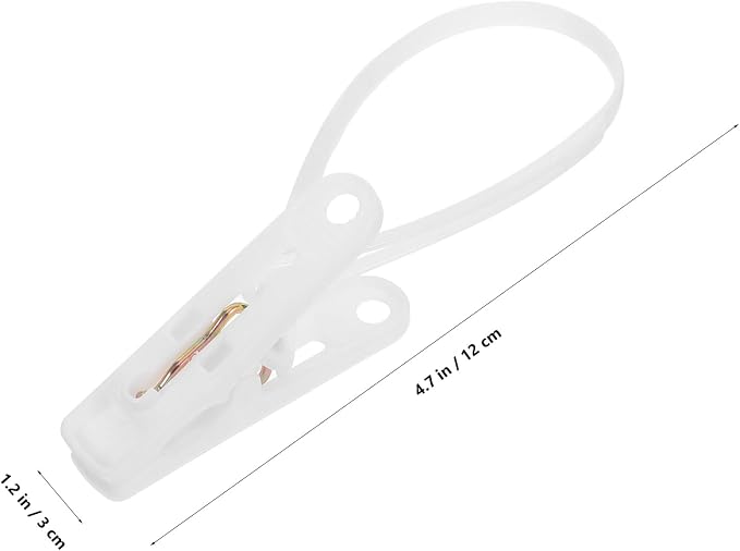 Unomor 60Pcs Windproof Clothes Clips with Rope Hook Heavy Duty Clothes Pins for Hanging Socks Towels Underwear Portable Drying Clips for Home Travel Outdoor Use 4.72In