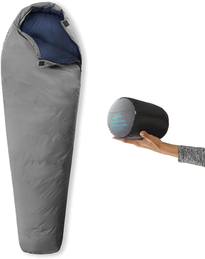 Litume Ultra Compact Down 3 Season Mummy Sleeping Bag, 700 Fill Power Sleep Sack for 3 Season, Ultra Lightweight, Compact and Portable, for Hiking Traveling Camping Backpacking Adult Outdoor Durable
