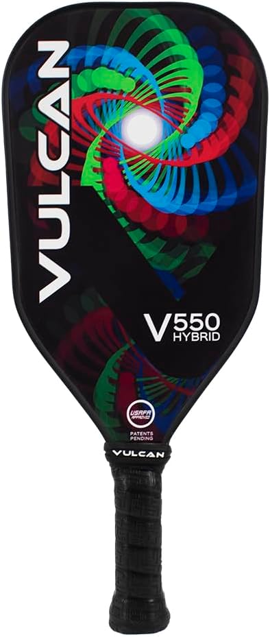 Vulcan | V550 Pickleball Paddle | Hybrid Performance | Polypropylene Core - Carbon Fiber Surface | USAP Approved | Multiple Colors