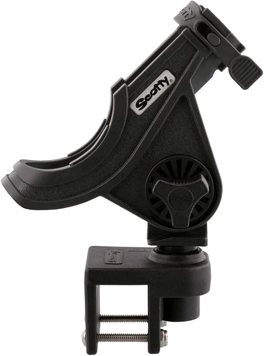 Scotty #284-BK Baitcaster/Spinning Rod Holder w/ #243 Square Rail Mount , Black