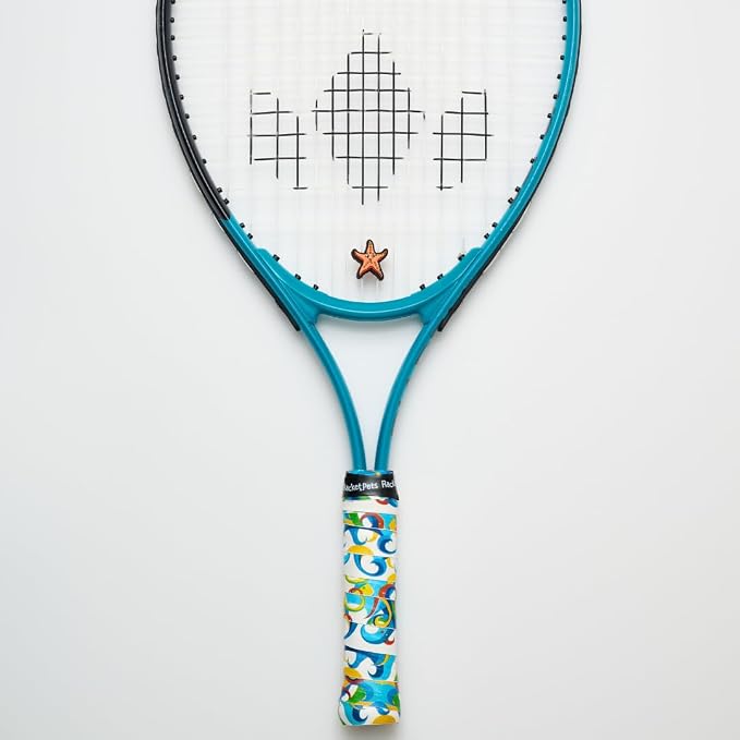 Racket Pets Kids Tennis Racket Dampener & Matching Overgrip Tape, Performance Shock Absorbing Dampener for Tennis Racket & Fun Animal Print Tennis Wrap Grip Tape