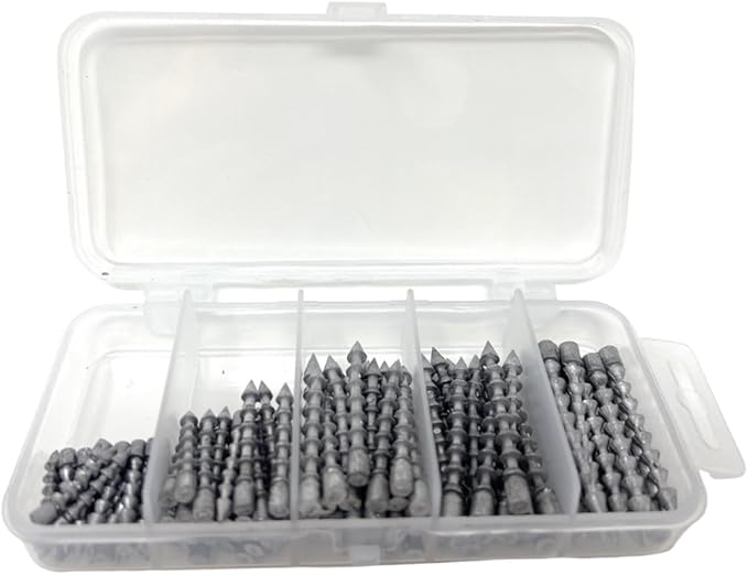 Reaction Tackle Nail Weights for Bass Fishing - Insert Pencil Sinkers for Wacky Rig, Neko Rig and Soft Plastic Lures - Freshwater and Saltwater - 25-Pack