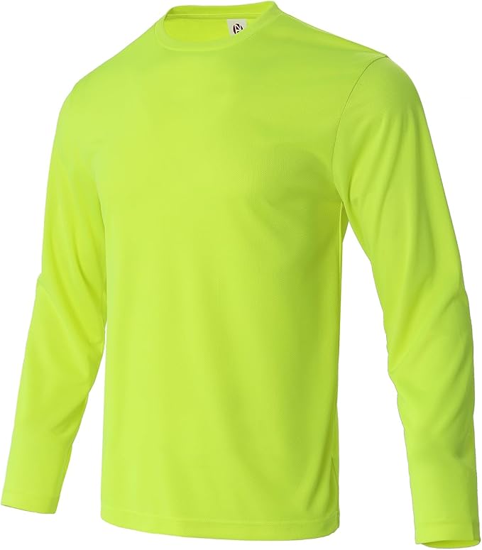 Mens Long Sleeve T-Shirts Casual Crew Neck Tee Shirt Summer Soft Running Swimming Cycling Fishing Tops
