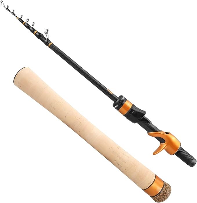 PURELURE Travel Telescopic Fishing Rods, Collapsible Fishing Pole 6ft/7ft | 24+30 Ton Carbon Fiber Spinning Casting Rod, FUJI New O-Ring, Detachable Cork Handle, Multi-Action Guide Ring System