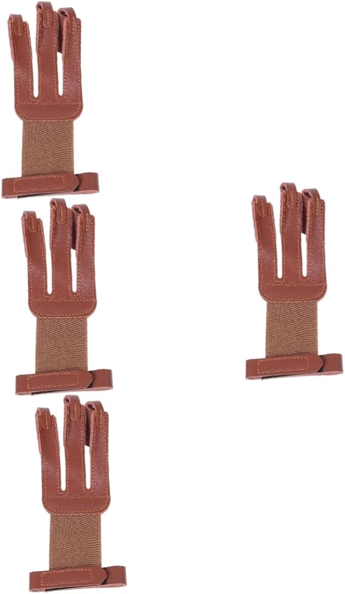 Yardwe 2 Pcs Finger Guard Archery Leather Gloves Cow Leather Archery Finger Leather Archery Gloves Archery