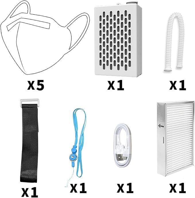 Breathe easily,Electric Face Maks with Fan,Mini PAPR System,Powered Airflow Shield for Cycling, Outdoor Sports & Daily Protection Against Dust, Paint Overspray