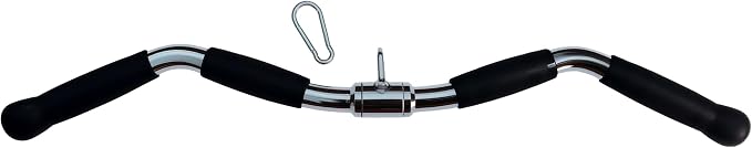 qibylift Barbell Multi-Exerciser Cable Attachment For Cable Machines, Lat Pull Down Bar Cable Machine Attachments, Tricep Press Down Bar, Revolving Straight Curl Pulldown Bar with Rotating & Rubber Handle Grips