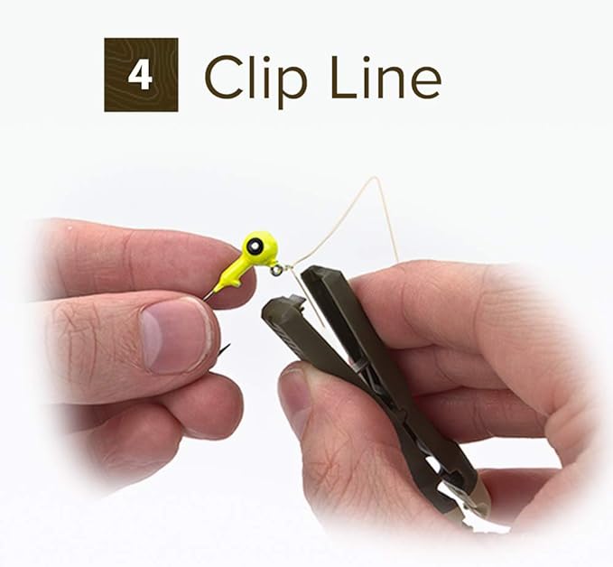 Fly and Ice Fishing Knot Tying Tool 2-Pack: Tie Knots for Hooks, Jigs and Flies. Grip Eyelet, Thread Line, and Clip Fishing Line with One Accessory