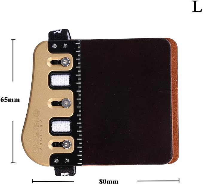 BICASTER Barebow Finger Tabs Cordovan Leather + Brass Plate - Left Hand