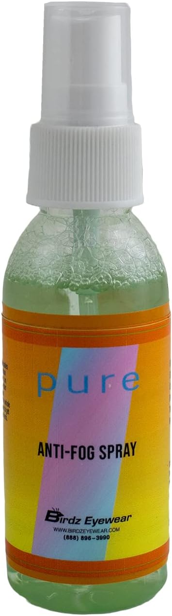 One 2-Ounce Bottle of Birdz Eyewear Anti Fog Spray + Defogger Safe on ALL Lenses