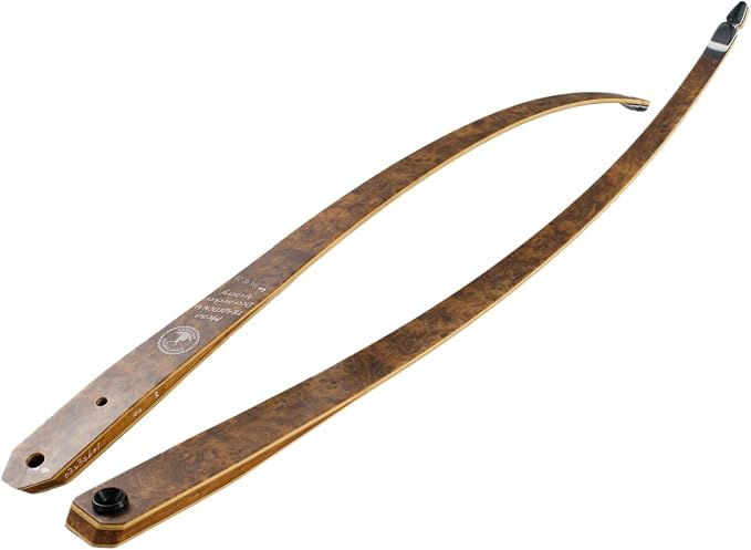 Deerseeker Archery Mesa Takedown Recurve Limbs with Woodgrain Veneer Laminated with Bamboo Core and Fiberglass for Recurve Bow Shooting Hunting