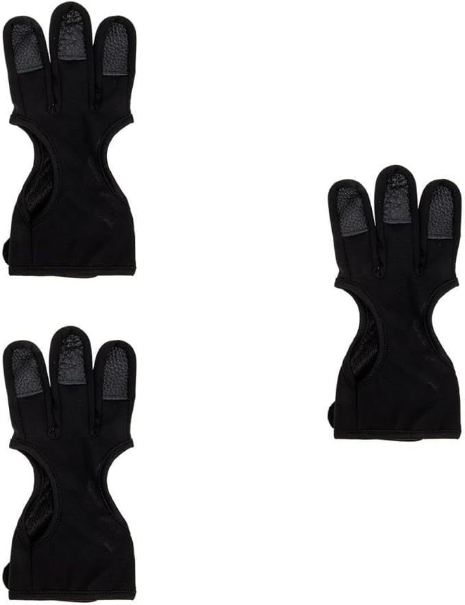 HANABASS 2pcs Archery Finger Stall Two Fingers Glove Wear-Resistant Archery Equipment Gloves