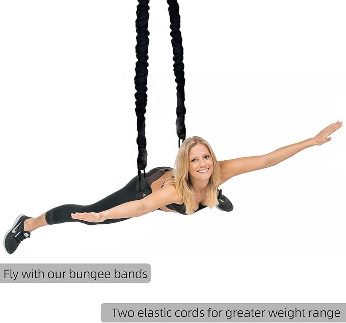 PRIOR FITNESS Premium Bungee Cord, Heavy Duty Bungee Fitness Cord,88-264Pounds Resistance Cord Elastic Rope Suspension Workout Fitness Bands for Exercise at Home Gym Include ONLY 1* Extra Bungee Cord